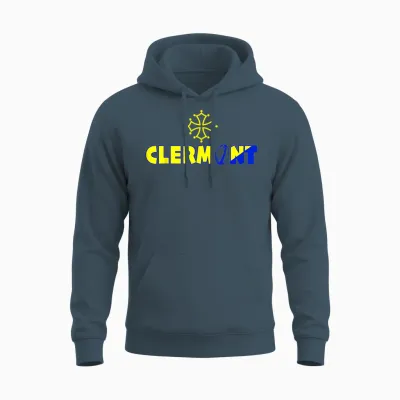 Pride Gift Rugby Clermont Supporter Player Yellow and Blue T-Shirt, Black, S Unisex Hoodie - Dark Heather