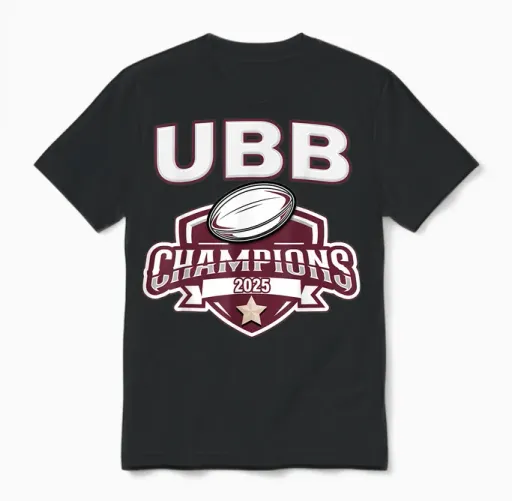 Rugby Supporter Ubb Men Women Child Unisex T-Shirt in Black