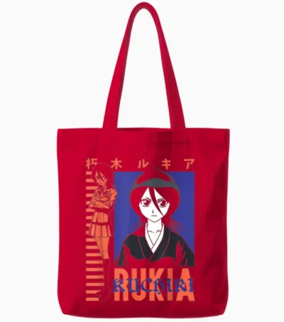 Bleach Rukia Color Block Collage Classic Anime Tote Bags - Red