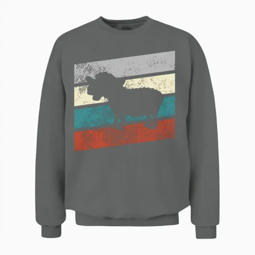 Sheep Retro Unisex Sweatshirt in Graphite Heather