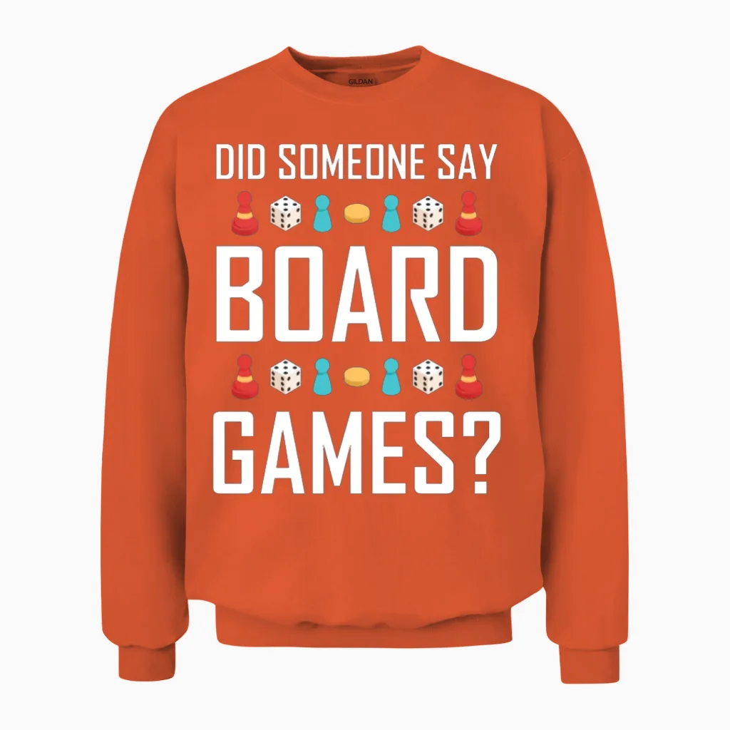 Board Game Board Game Player Board Game Gift Board Unisex Sweatshirt in Orange