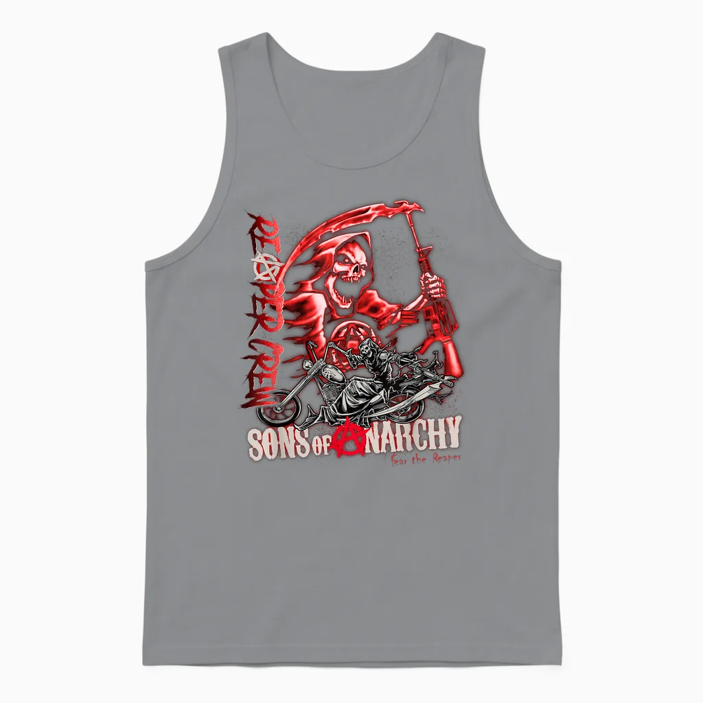 Sons of Anarchy Throwback Fear the Reaper Biker Tv Show Unisex Tank Top in Sport Grey