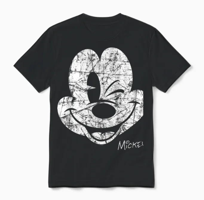 Mickey Mouse Beaten Face Unisex T-Shirt in Black