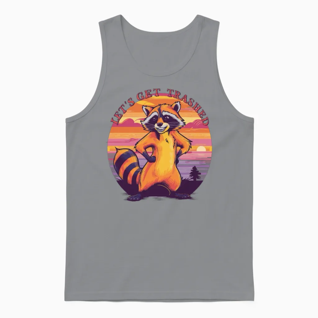 Funny Raccoon Retro Vintage Unisex Tank Top - Sport Grey