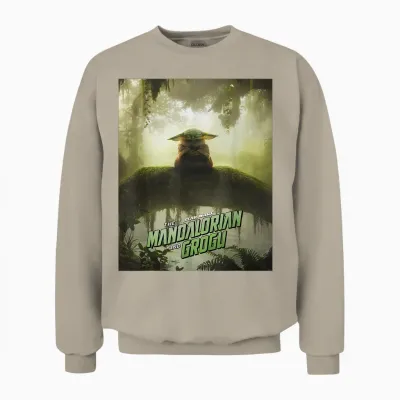 Star Wars the Mandalorian and Grogu Movie Meditating Unisex Sweatshirt - Sand