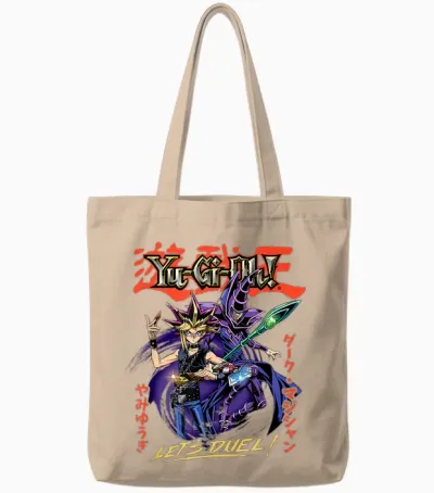 Yu-Gi-Oh! Duel Monsters Yugi and Dark Magician Duel Anime Tote Bags - Natural