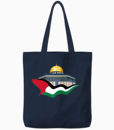 Dome of the Rock and Palestinian Tote Bags - Navy