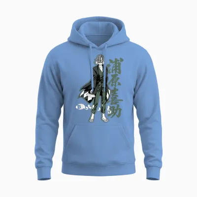 Bleach Kisuke Mit Vertikalem Kanji Unisex Hoodie - Carolina Blue