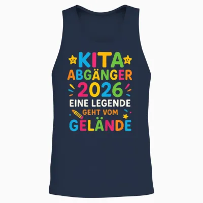 Kita Abgänger 2026 Schulkind Einschulung Letzter Tag Schule Unisex Tank Top - Navy