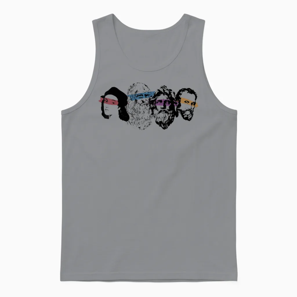 Renaissance-Ninja-Künstler-Shirt Zum Zeichnen Unisex Tank Top in Sport Grey