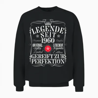 66. Geburtstag Mann Frau 66 Jahre 1960 Deko Lustig Geschenk Unisex Sweatshirt - Black