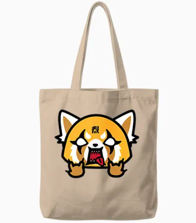 Aggretsuko Rage Front and Back Logo Tote Bags - Natural