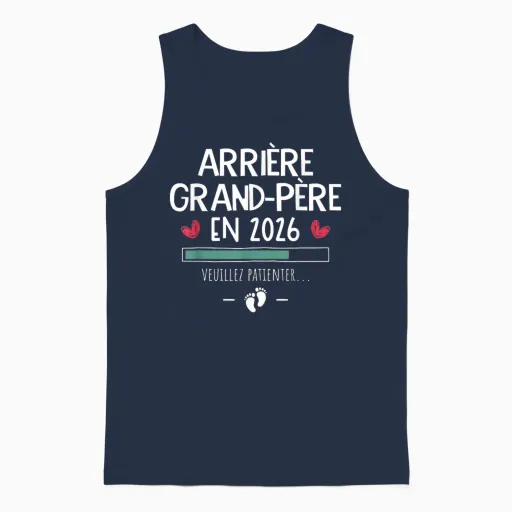 Grandfather Waiting - Pregnancy Announcement Surprise Unisex Tank Top - Navy