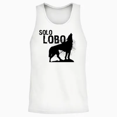 Solo Lobo - Lone Wolf Spanish Unisex Tank Top - White