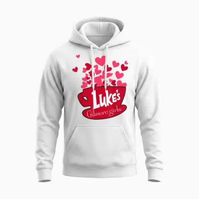 Gilmore Girls Luke's Cup Valentine Unisex Hoodie - White