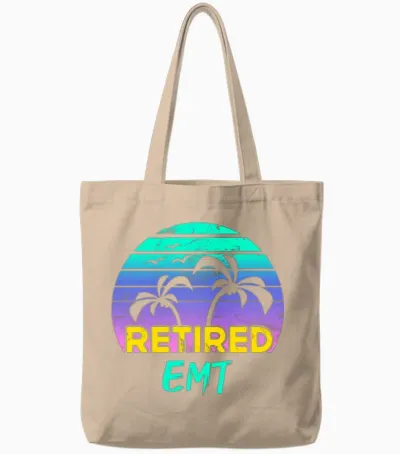 Retired Emt Retirement Retro Tote Bags - Natural