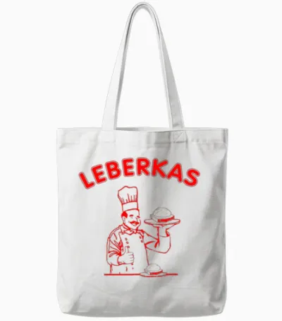 Leberkas Designs T-Shirt, White Tote Bags - White