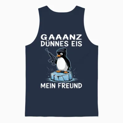 Pinguin Ganz Dünnes Eis Unisex Tank Top - Navy