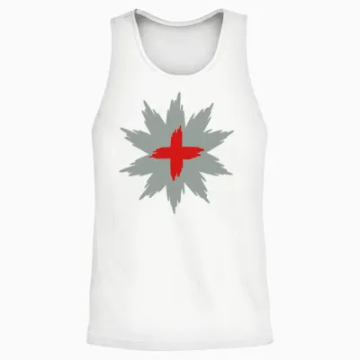 Mountain Rescue Red Cross 2-Color Unisex Tank Top - White