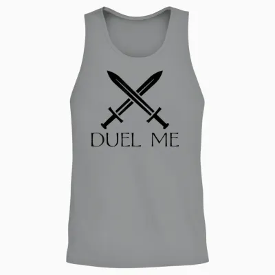 Duel Me Sword Fighting Medieval Knight European Funny Unisex Tank Top - Sport Grey