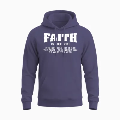 Faith Is Like Wifi - Funny Christian Pastoral Unisex Hoodie - Heather Sport Dark Navy