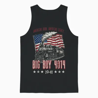 Big Boy 4014 American Steam Train Vintage Men Women Unisex Tank Top - Black