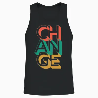 Retro Change Unisex Tank Top - Black