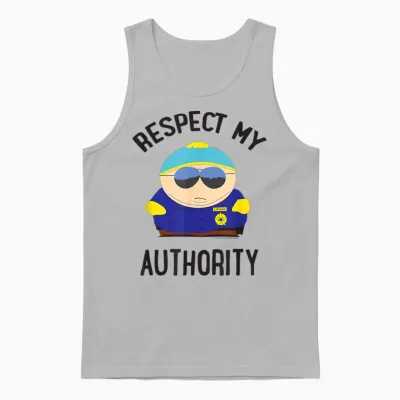 South Park Cartman Respect My Authority Unisex Tank Top - Ash