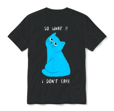 Funny Cool Cat Unisex T-Shirt - Black