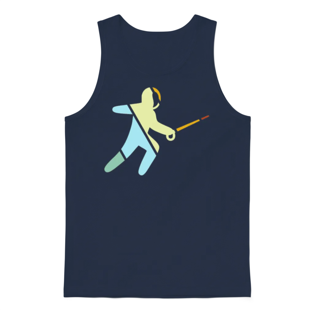 Fencing Retro Unisex Tank Top - Navy