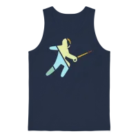 Fencing Retro Unisex Tank Top - Navy – 1