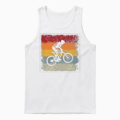 Mountainbike Retro Unisex Tank Top - White