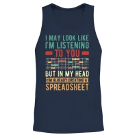 Funny Spreadsheet Funny Actuary Unisex Tank Top - Navy – 2