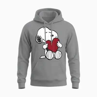 Peanuts - Snoopy I Love You Unisex Hoodie - Sport Grey