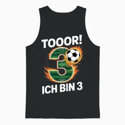 Kinder Toor Ich Bin 3 3.geburtstag Fußball Junge 3 Jahre Cooles Unisex Tank Top - Black