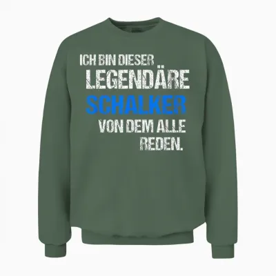Schalke Gelsenkirchen T-Shirt with Saying City Souvenir Fan T-Shirt, Black Unisex Sweatshirt - Military Green