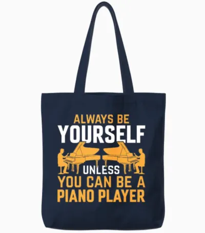 Piano Musician Pianist - Funny Piano Player Tote Bags - Navy