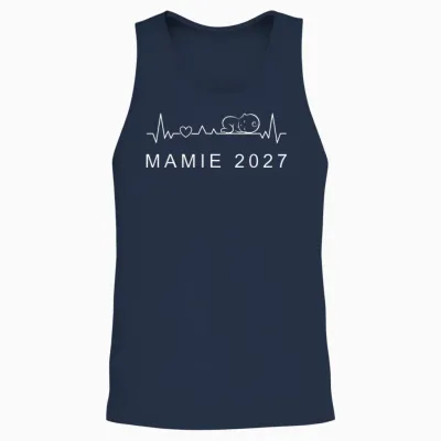 Mamie 2027 Battement De Cœur Annonce Grossesse Unisex Tank Top - Navy