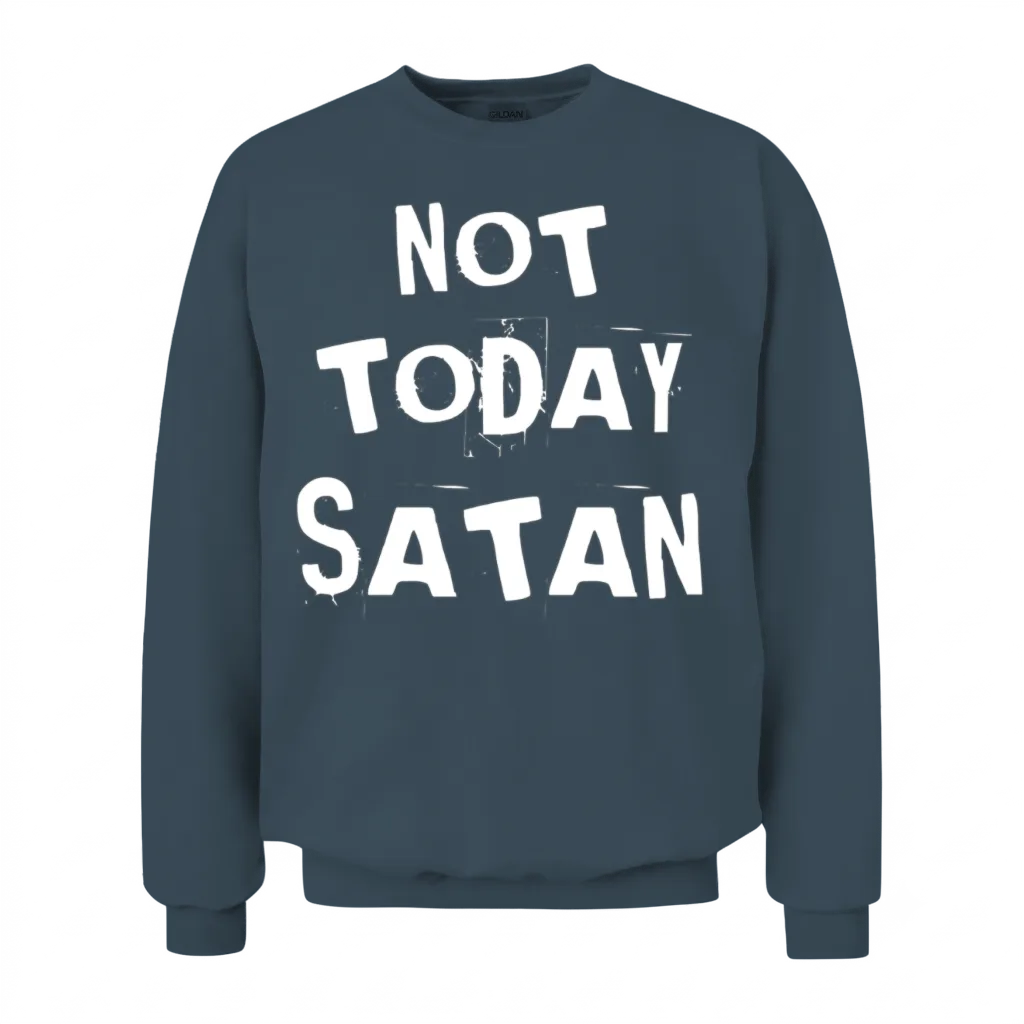 Not Today Satan Unisex Sweatshirt - Dark Heather