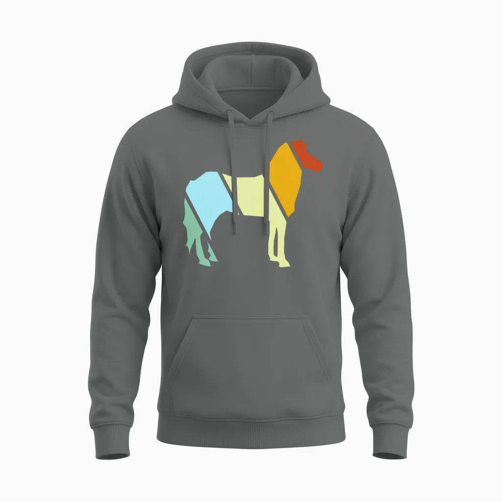 Horse Retro - Lovers Unisex Hoodie in Graphite Heather