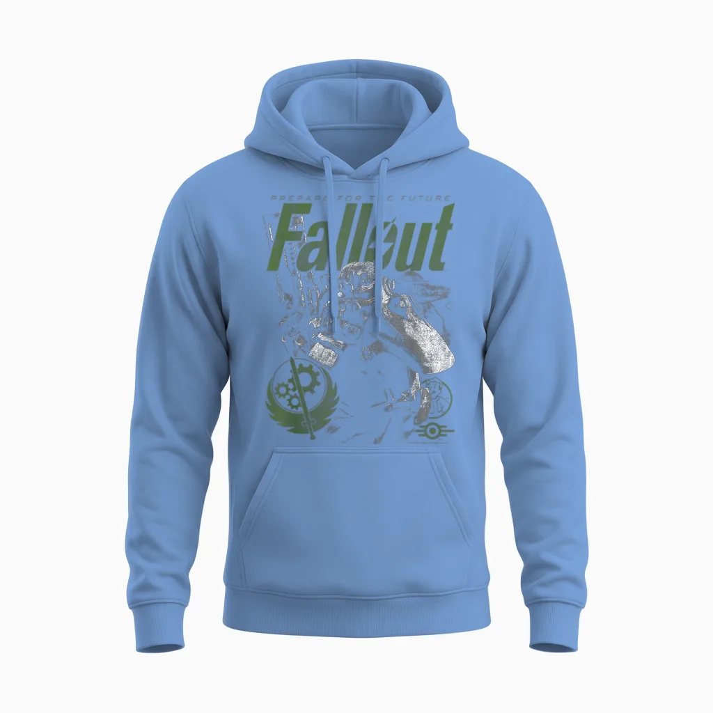 Fallout Video Game Brotherhood of Steel Armor Unisex Hoodie in Carolina Blue