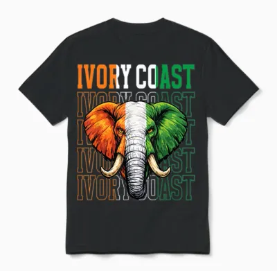 Elfenbeinküste Fan Elefant Elfenbein Unisex T-Shirt - Black