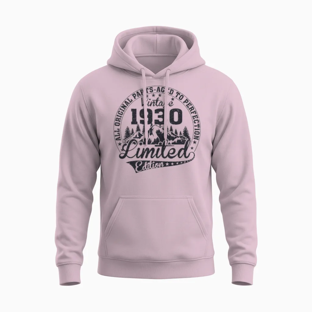 Vintage 1930 Birthday Retro Unisex Hoodie - Light Pink
