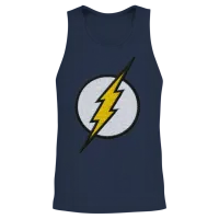 The Flash Embroidered Lightning Bolt Unisex Tank Top - Navy – 2