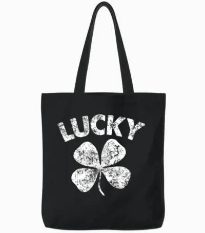 4 Leaf Lucky Tote Bags - Black