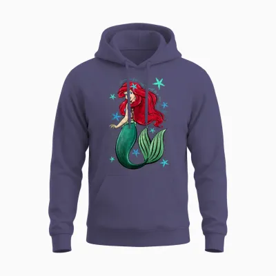 Disney the Little Mermaid Ariel's Song Music Notes T-Shirt Small Unisex Hoodie - Heather Sport Dark Navy