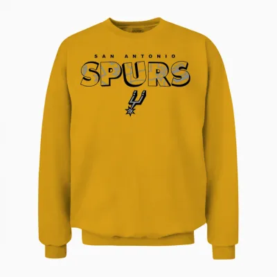 Nba - San Antonio Spurs Logo Knockout Blanc Unisex Sweatshirt - Gold