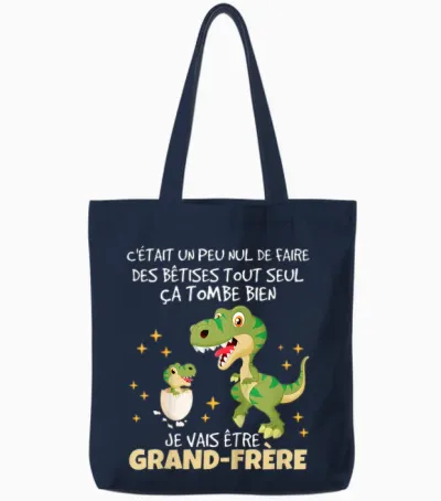 Child Future Big Brother 2026 Announcement Pregnancy Grandbrother 2026 Tote Bags - Navy