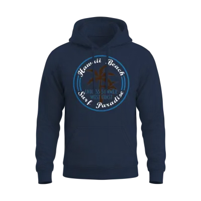 Fresh Hawaiian Style Tshirt Design Hawaii Beach Unisex Hoodie - Navy