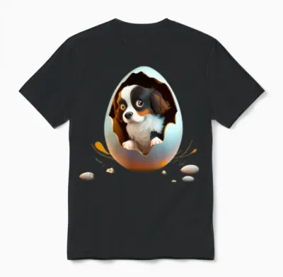 Dog in the Egg Unisex T-Shirt - Black